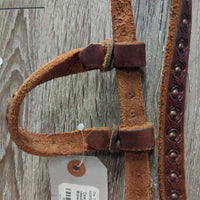Cowtown One Ear Soft Stamped Headstall, leather laces, tag *new
