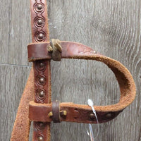 Cowtown One Ear Soft Stamped Headstall, leather laces, tag *new
