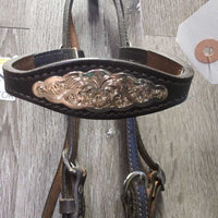 Wst Headstall, Browband Plate, Conchos *xc/like new, clean, mismatched Throatlatch
