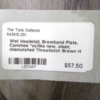 Wst Headstall, Browband Plate, Conchos *xc/like new, clean, mismatched Throatlatch
