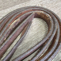 Narrow Thin Split Reins *gc, clean, dirt?stains, v.stiff, v.dry
