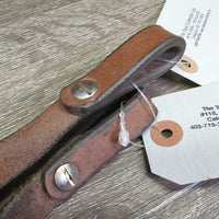 Narrow Thin Split Reins *gc, clean, dirt?stains, v.stiff, v.dry
