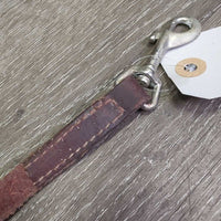 Soft Leather Dog Leash, loop handle *gc, stains, scrapes, twist, bent
