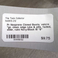 Pr Neoprene Closed Boots, velcro *gc, clean, edge rubs & pills, faded, older, rubs
