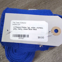 4 Fleece Polos *gc, older, clumpy, pilly, hairy, clean
