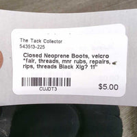 Closed Neoprene Boots, velcro *fair, threads, mnr rubs, repairs, rips, threads
