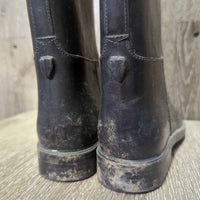 Tall Rubber Riding Boots *gc, mnr dirt, stains, scratches, faded & scuffs
