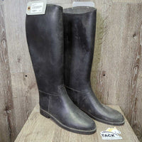Tall Rubber Riding Boots *gc/fair, dirty, holey lining, stains, scratches, rubs & scuffs, older
