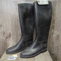 Tall Rubber Riding Boots *gc/fair, dirty, holey lining, stains, scratches, rubs & scuffs, older
