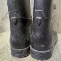 Tall Rubber Riding Boots *gc/fair, dirty, holey lining, stains, scratches, rubs & scuffs, older
