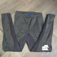 Full Seat Fleece Lined Winter Breeches, Pull On *gc, seam puckers, mnr hair & threads, cracking logo, older?
