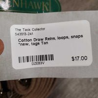Cotton Draw Reins, loops, snaps *new, tags
