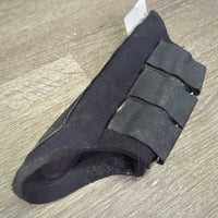 Pr Neoprene Closed Boots, velcro *gc, older, hairy, faded, mnr dirt, rusty & pilly edges
