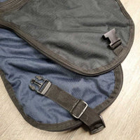 Light Padded Cordura Western Saddle Carry - Storage Bag, Mesh Pockets & velcro Cinch Bag, Shoulder & Connector Straps *vgc, clean, mnr edge rubs, zipper rubs, hairy velcro
