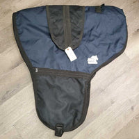 Light Padded Cordura Western Saddle Carry - Storage Bag, Mesh Pockets & velcro Cinch Bag, Shoulder & Connector Straps *vgc, clean, mnr edge rubs, zipper rubs, hairy velcro