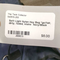 Soft Light Nylon Hay Bag *gc/fair, dirty, faded, stains
