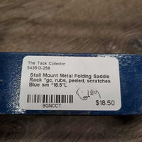 Stall Mount Metal Folding Saddle Rack *gc, rubs, peeled, scratches