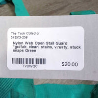 Nylon Web Open Stall Guard *gc/fair, clean, stains, v.rusty, stuck snaps

