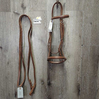 Rsd Narrow Bridle, Braided Reins *xc/like new, clean, mnr rubs & dirt?stains
