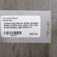 Rsd Narrow Bridle, Braided Reins *xc/like new, clean, mnr rubs & dirt?stains
