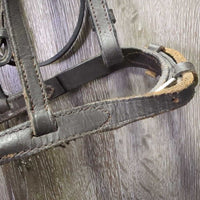 Rsd Bridle *gc/fair, v.dry, v.stiff, v.scraped edges, loose keepers, peeled edge
