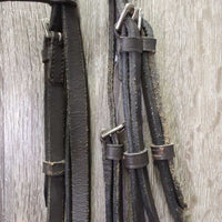 Rsd Bridle *gc/fair, v.dry, v.stiff, v.scraped edges, loose keepers, peeled edge
