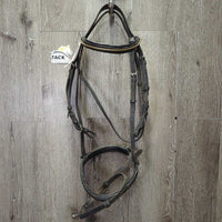 Rsd/Padded Bridle, Flash, Buckles *gc/fair, rubs, clean, scrapes, falling off bling, older, mismatched, loose keepers
