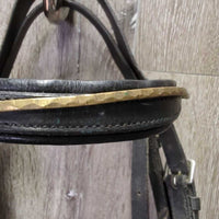 Rsd/Padded Bridle, Flash, Buckles *gc/fair, rubs, clean, scrapes, falling off bling, older, mismatched, loose keepers

