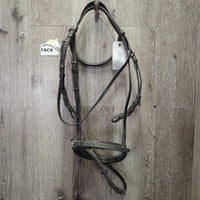 Rsd/Padded Bridle, Flash, Buckles *gc/fair, rubs, clean, scrapes, falling off bling, older, mismatched, loose keepers
