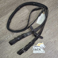 Wide Cotton Web Reins, finger stoppers, Buckles *vgc, stiff, rubs, clean & dirty
