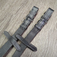 Wide Cotton Web Reins, finger stoppers, Buckles *vgc, stiff, rubs, clean & dirty
