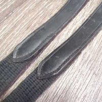 Wide Cotton Web Reins, finger stoppers, Buckles *vgc, stiff, rubs, clean & dirty

