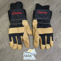 Pr Winter - Padde Leather Work Gloves *gc, dirt, rubs, snags, hairy, stains, older
