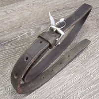 Thick Leather Flash Strap ONLY *gc, dirty edges, Missing Keeper, scrapes, extra holes
