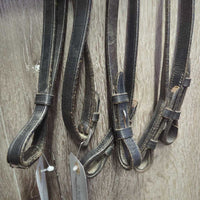 Rsd Dressage Double Bridle, Crank, Plain & Reins *gc, clean, rubs, stiff, scraped edges, dry
