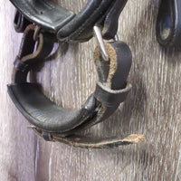 Rsd Dressage Double Bridle, Crank, Plain & Reins *gc, clean, rubs, stiff, scraped edges, dry
