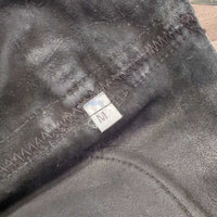 Hvy Suede Half Chaps, velcro, buckle top *gc, rubs, older, hairy velcro, faded, stitching rubs, discolored, cut elastics
