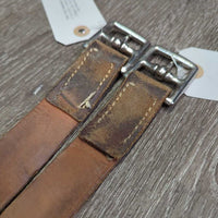 Soft Thick Wide Stirrup Leathers *gc, clean, UNDONE STITCHING, rubs, dents, scrapes, xholes
