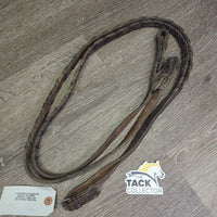 v.thick Braided Reins *gc/fair, dirty, scrapes, v.dry. stiff.
