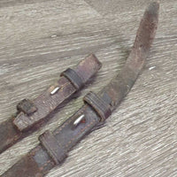 Braided Reins *fair, dirty, twisted, dry, bent, film, stiff, broken keeper, cracks
