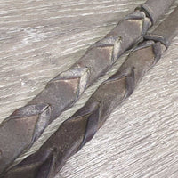 Braided Reins *fair, dirty, twisted, dry, bent, film, stiff, broken keeper, cracks
