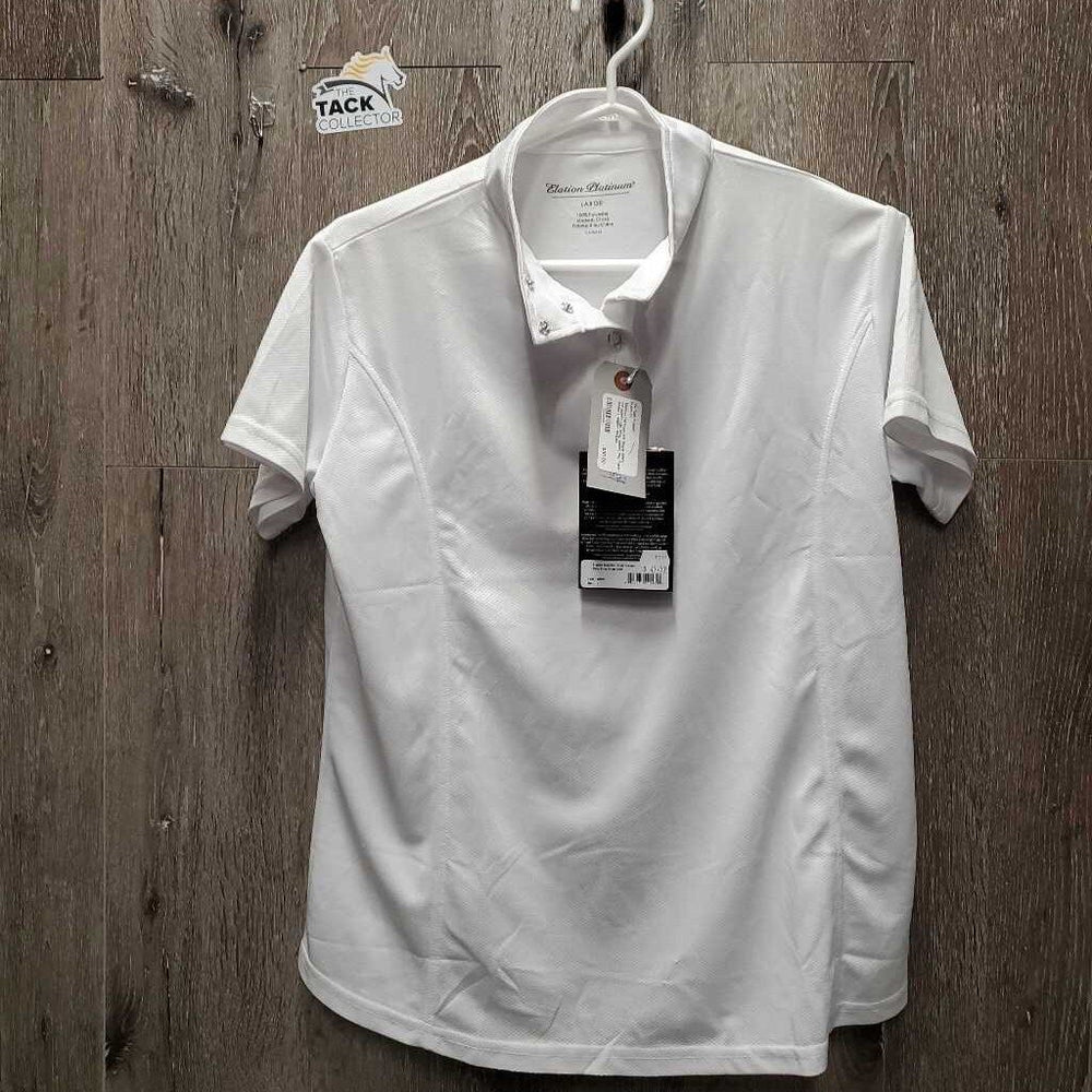 SS Show Shirt, 1/4 button Up, snap collar, tag *new