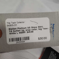 SS Show Shirt, 1/4 button Up, snap collar, tag *new
