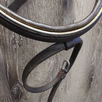 Rsd Padded Bridle, Buckles, Flash, Braided Reins *gc/vgc, clean, v.oily, trimmed flash, missing 2 keepers, loose lace
