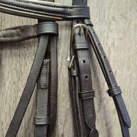 Rsd Padded Bridle, Buckles, Flash, Braided Reins *gc/vgc, clean, v.oily, trimmed flash, missing 2 keepers, loose lace
