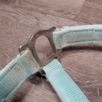 Thick Nylon Halter *gc, faded, clean, stains, stiff, rust
