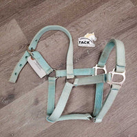 Thick Nylon Halter *gc, faded, clean, stains, stiff, rust