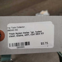 Thick Nylon Halter *gc, faded, clean, stains, stiff, rust
