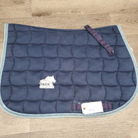 Quilt Jumper Pad, 2x piping *gc, clean, older, pills, stains, mnr hair, faded, rubs, snags, dingy binding

