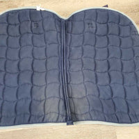 Quilt Jumper Pad, 2x piping *gc, clean, older, pills, stains, mnr hair, faded, rubs, snags, dingy binding
